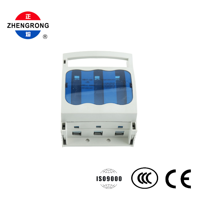 Interruptor-seccionador con fusible de 3 polos 100A 690V Carril DIN