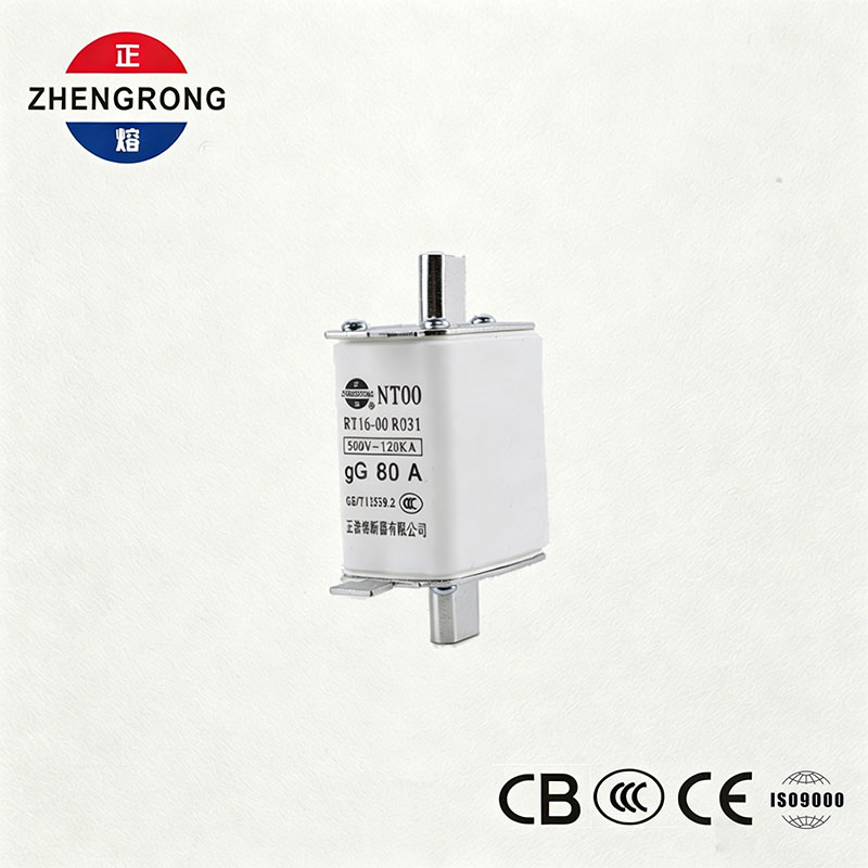 Fusible NT00 80A de alta capacidad de rotura - vínculo de fusible gG de cerámica de 500 V 120 kA