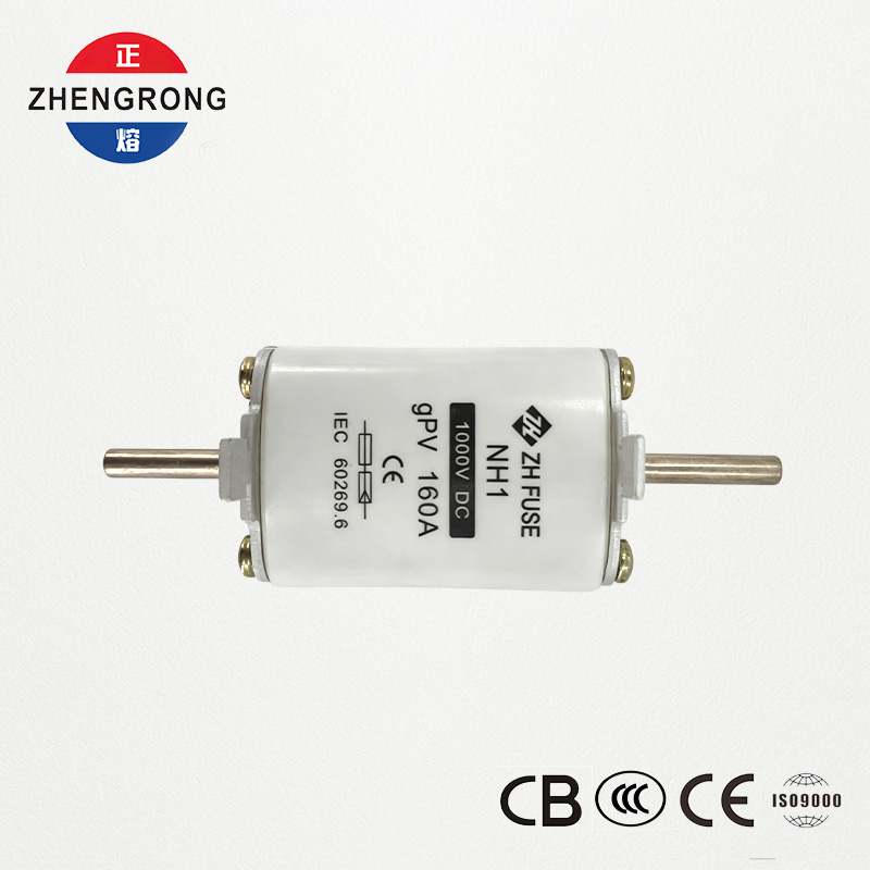 Fusible fotovoltaico CC NH1 160 A 1000 V | CE e IEC 60269.6 aprobados para paneles solares