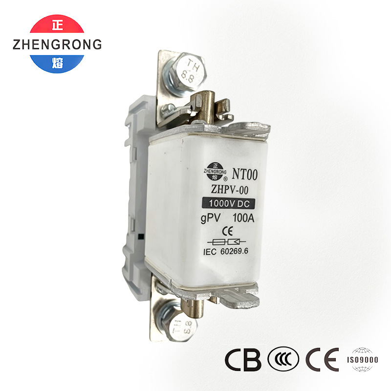Fusible de protección fotovoltaica ZHPV-00 100A 1000V CC - Certificado CE