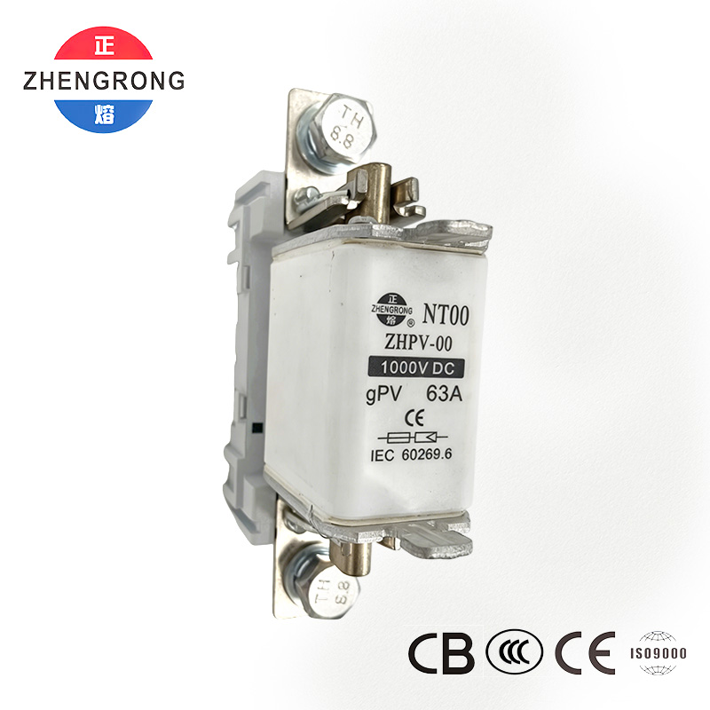 Fusible de protección fotovoltaica ZHPV-00 63A 1000V CC - Certificado CE